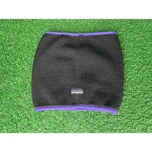 VTG Patagonia Fleece Neck Warmer Gaiter Scarf Black Purple One Size Made In USA